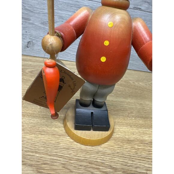 Vtg Holzkunst Christian Ulbricht Fisherman 8.25” Wood German Nutcracker - Picture 11 of 12